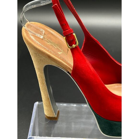 Yves saint Laurent suede peep toe platform - Picture 8 of 16